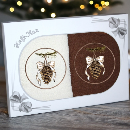 LUKSUSOWY ŚWIĄTECZNY KOMPLET RĘCZNIKÓW 70x140 PREZENT ŚWIĘTA RĘCZNIKI