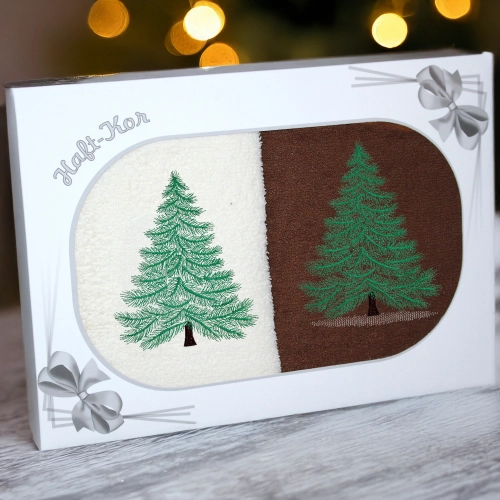 LUKSUSOWY ŚWIĄTECZNY KOMPLET RĘCZNIKÓW 70x140 PREZENT ŚWIĘTA RĘCZNIKI