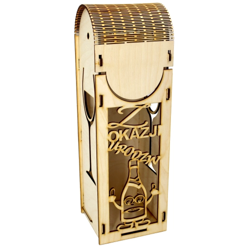 SKRZYNKA NA WINO ALKOHOL PREZENT PUDEŁKO DREWNIANE