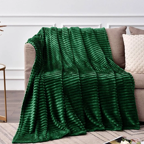 KOC TŁOCZONY 200x220 Z MIKROFIBRY MIĘKKI LUKSUSOWY NARZUTA BUTELKOWA ZIELEŃ