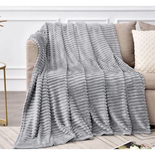 KOC TŁOCZONY 200x220 Z MIKROFIBRY MIĘKKI LUKSUSOWY NARZUTA STALOWY