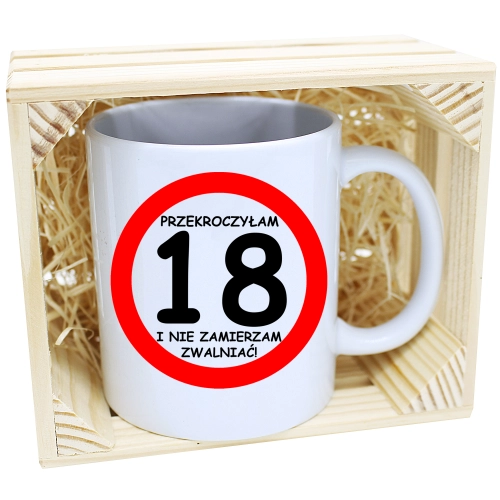 PREZENT KUBEK URODZINOWY W SKRZYNCE URODZINY 18