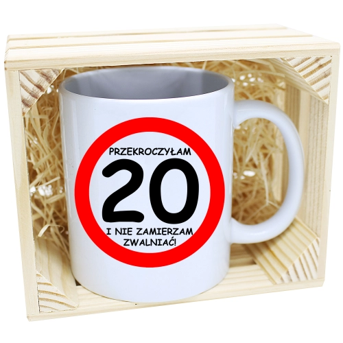 PREZENT KUBEK URODZINOWY W SKRZYNCE URODZINY 20