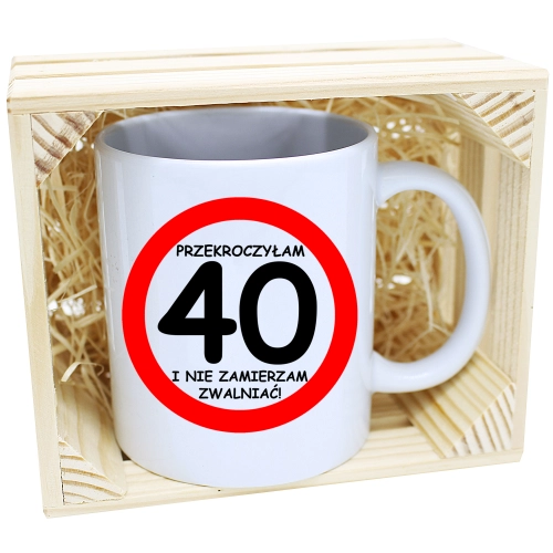 PREZENT KUBEK URODZINOWY W SKRZYNCE URODZINY 40