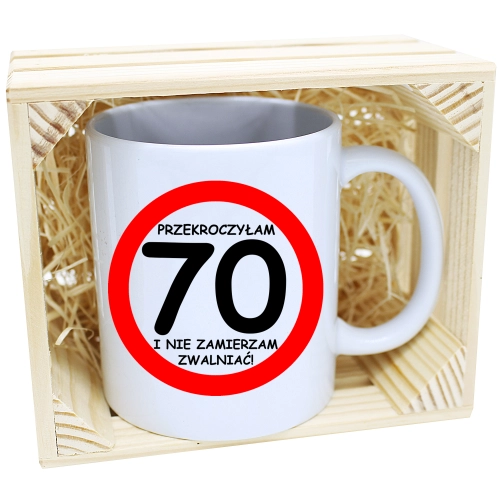 PREZENT KUBEK URODZINOWY W SKRZYNCE URODZINY 70