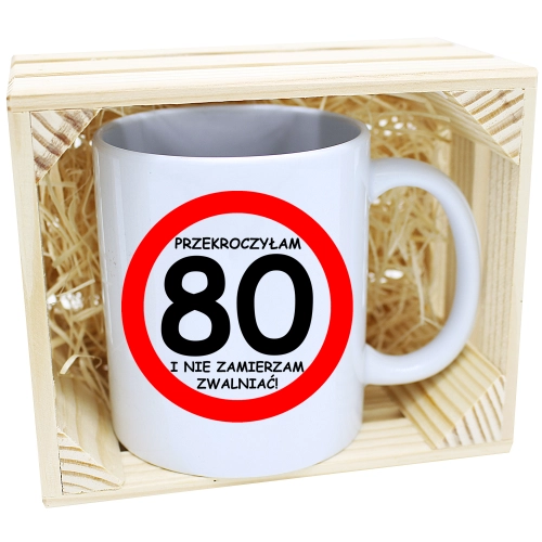 PREZENT KUBEK URODZINOWY W SKRZYNCE URODZINY 80