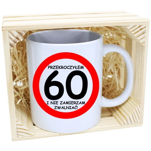 PREZENT KUBEK URODZINOWY W SKRZYNCE URODZINY 60
