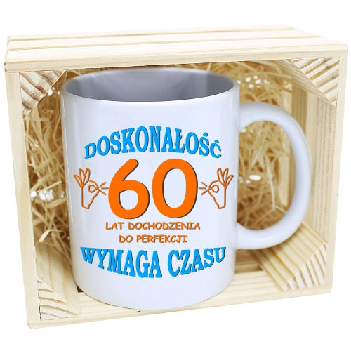 PREZENT KUBEK URODZINOWY W SKRZYNCE URODZINY 60