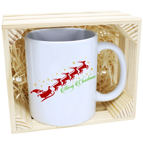 KUBEK W SKRZYNCE NA PREZENT ŚWIĄTECZNY Z NADRUKIEM