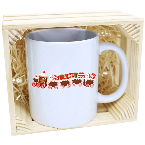 KUBEK W SKRZYNCE NA PREZENT ŚWIĄTECZNY Z NADRUKIEM