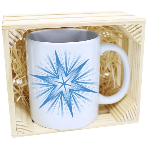 KUBEK W SKRZYNCE NA PREZENT ŚWIĄTECZNY ŚNIEŻYNKA