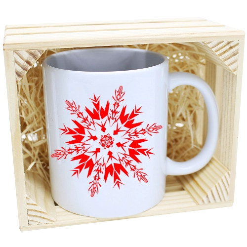 KUBEK W SKRZYNCE NA PREZENT ŚWIĄTECZNY ŚNIEŻYNKA