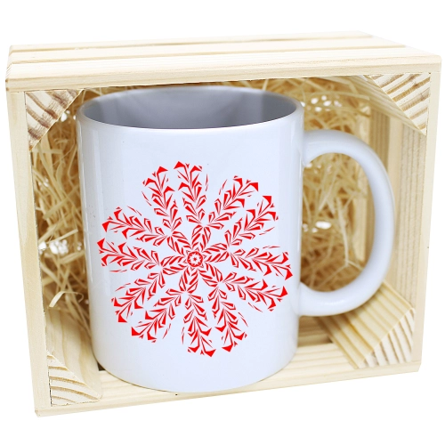 KUBEK W SKRZYNCE NA PREZENT ŚWIĄTECZNY ŚNIEŻYNKA