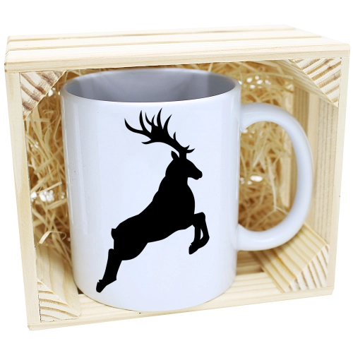 KUBEK W SKRZYNCE NA PREZENT ŚWIĄTECZNY RENIFER