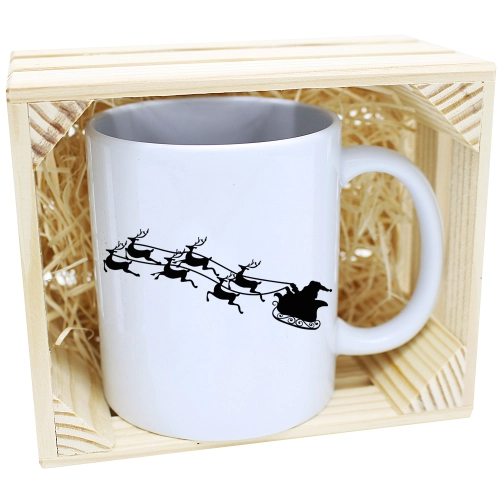 KUBEK W SKRZYNCE NA PREZENT ŚWIĄTECZNY RENIFER