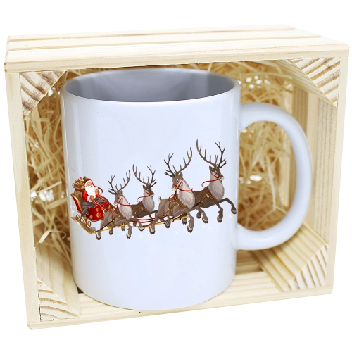 KUBEK W SKRZYNCE NA PREZENT ŚWIĄTECZNY RENIFER