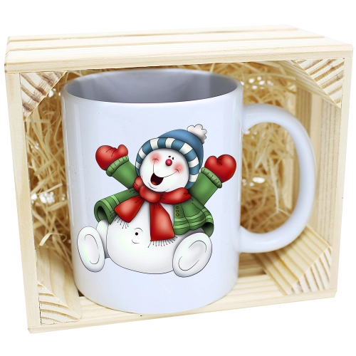 KUBEK W SKRZYNCE NA PREZENT ŚWIĄTECZNY BAŁWAN