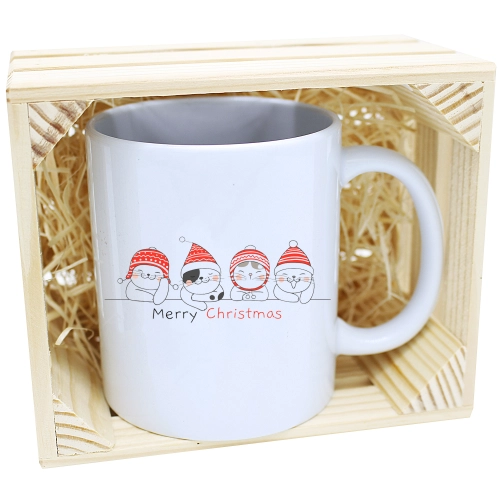 KUBEK W SKRZYNCE NA PREZENT ŚWIĄTECZNY Z NADRUKIEM