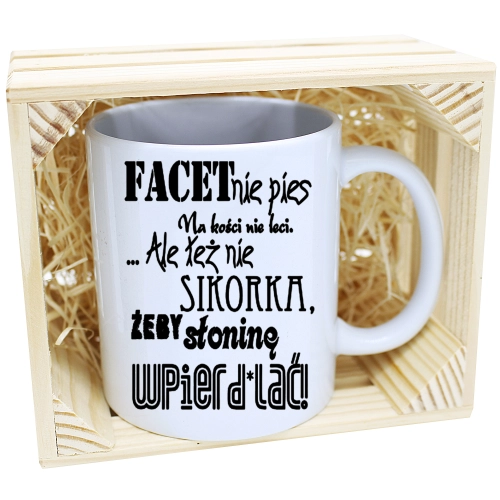 KUBEK W SKRZYNCE NA PREZENT DZIEŃ CHŁOPAKA FACET