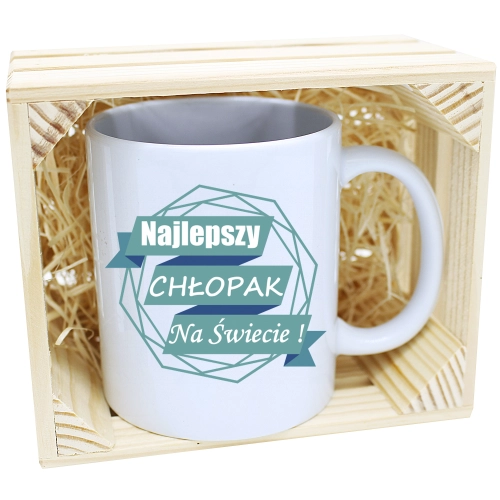 KUBEK W SKRZYNCE NA PREZENT DZIEŃ CHŁOPAKA FACET