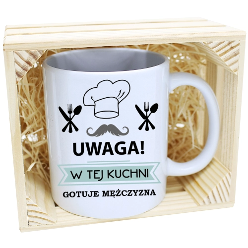 KUBEK W SKRZYNCE NA PREZENT DZIEŃ CHŁOPAKA FACET