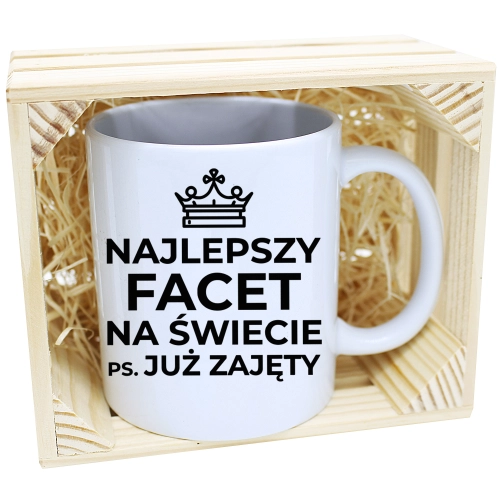KUBEK W SKRZYNCE NA PREZENT DZIEŃ CHŁOPAKA FACET