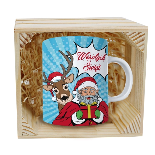 SUPER KUBEK 330ml W SKRZYNCE NA PREZENT ŚWIĄTECZNY