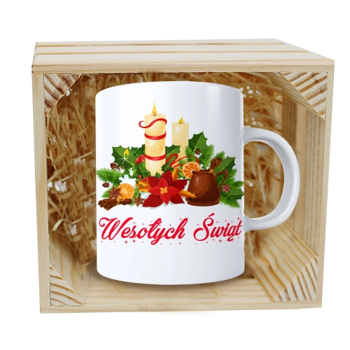 SUPER KUBEK 330ml W SKRZYNCE NA PREZENT ŚWIĄTECZNY