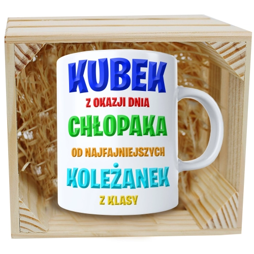 KUBEK W SKRZYNCE NA PREZENT DZIEŃ CHŁOPAKA FACET