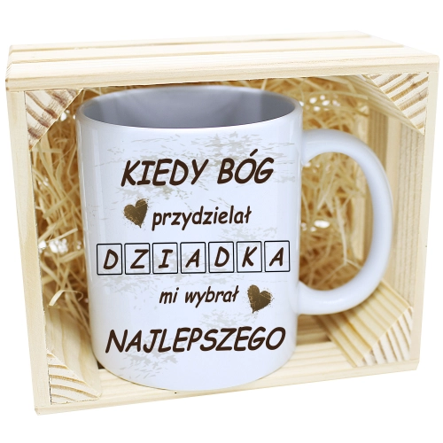 PREZENT KUBEK Z NADRUKIEM DLA DZIADKA W SKRZYNCE