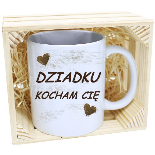 PREZENT KUBEK Z NADRUKIEM DLA DZIADKA W SKRZYNCE