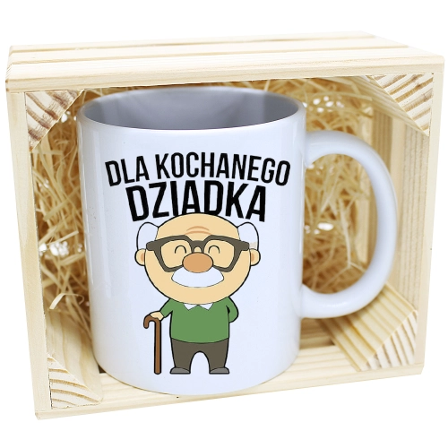PREZENT KUBEK Z NADRUKIEM DLA DZIADKA W SKRZYNCE