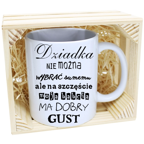 PREZENT KUBEK Z NADRUKIEM DLA DZIADKA W SKRZYNCE