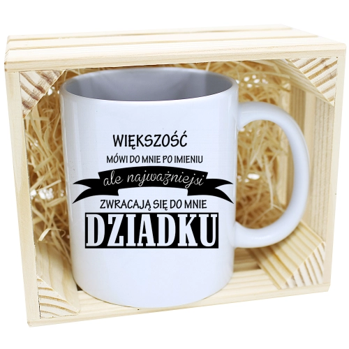 PREZENT KUBEK Z NADRUKIEM DLA DZIADKA W SKRZYNCE