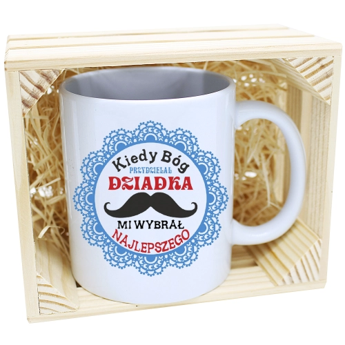 PREZENT KUBEK Z NADRUKIEM DLA DZIADKA W SKRZYNCE