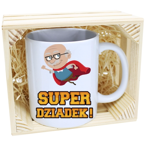 PREZENT KUBEK Z NADRUKIEM DLA DZIADKA W SKRZYNCE