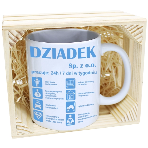 PREZENT KUBEK Z NADRUKIEM DLA DZIADKA W SKRZYNCE