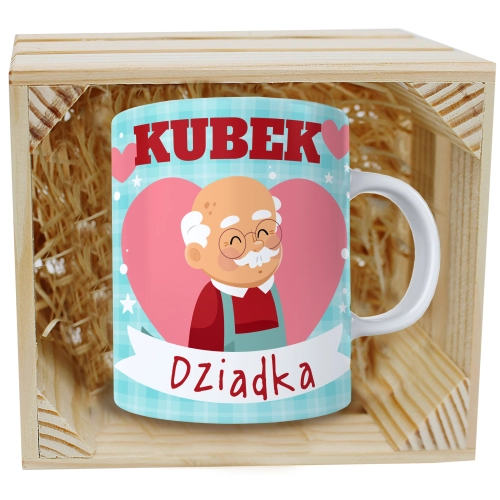 PREZENT KUBEK Z NADRUKIEM DLA DZIADKA W SKRZYNCE