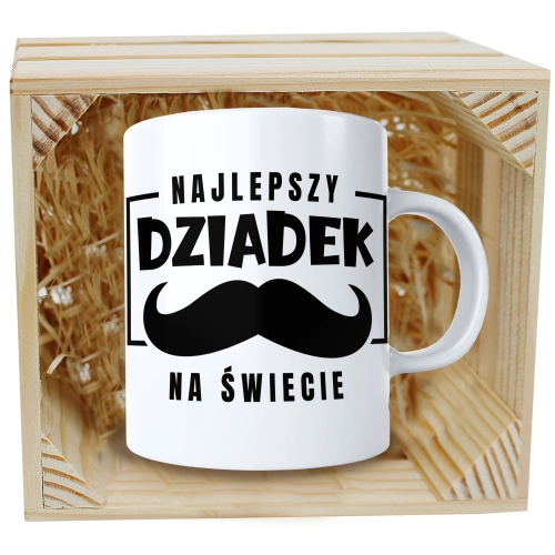 PREZENT KUBEK Z NADRUKIEM DLA DZIADKA W SKRZYNCE