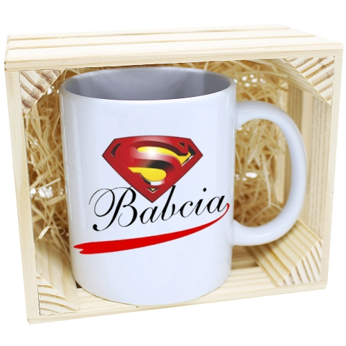 PREZENT KUBEK Z NADRUKIEM DLA BABCI W SKRZYNCE