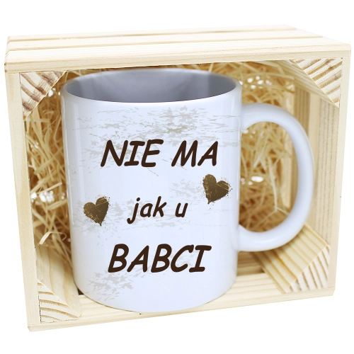 PREZENT KUBEK Z NADRUKIEM DLA BABCI W SKRZYNCE
