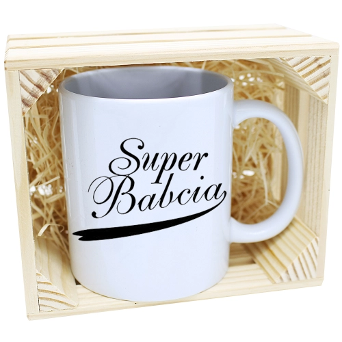 PREZENT KUBEK Z NADRUKIEM DLA BABCI W SKRZYNCE