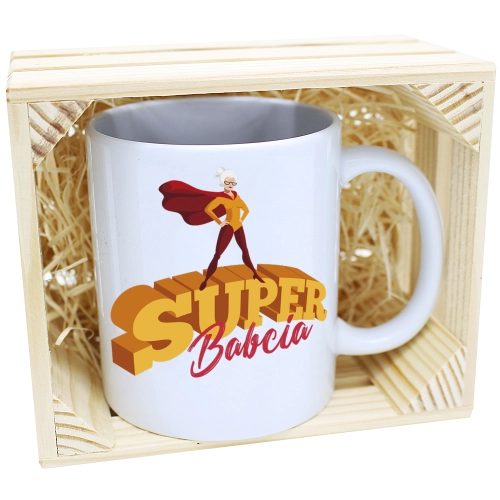 PREZENT KUBEK Z NADRUKIEM DLA BABCI W SKRZYNCE