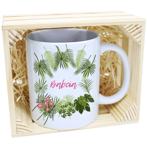 PREZENT KUBEK Z NADRUKIEM DLA BABCI W SKRZYNCE
