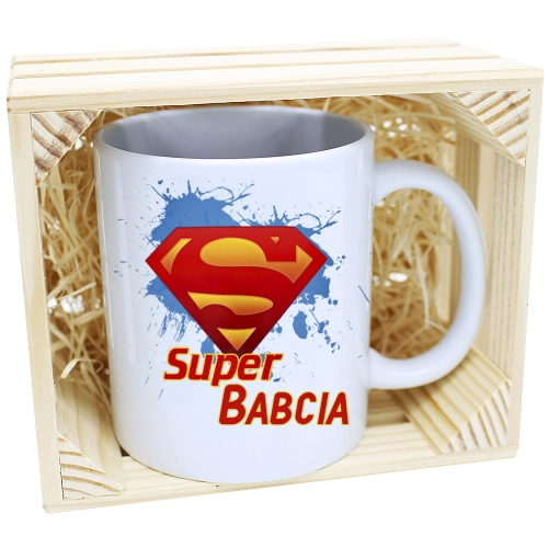 PREZENT KUBEK Z NADRUKIEM DLA BABCI W SKRZYNCE