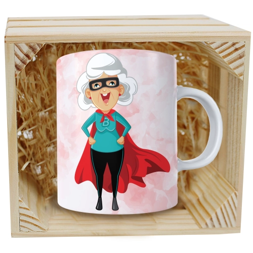 PREZENT KUBEK Z NADRUKIEM DLA BABCI W SKRZYNCE