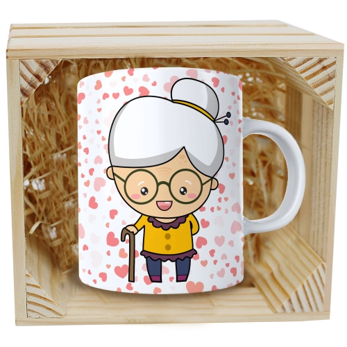 PREZENT KUBEK Z NADRUKIEM DLA BABCI W SKRZYNCE