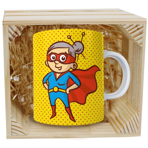 PREZENT KUBEK Z NADRUKIEM DLA BABCI W SKRZYNCE