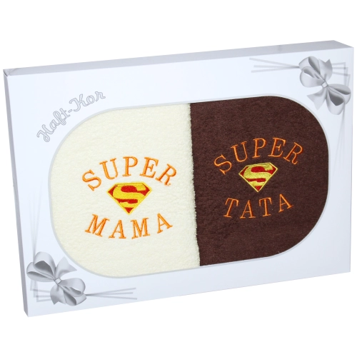 PREZENT DLA MAMY TATY KOMPLET RĘCZNIKÓW MAMA TATA