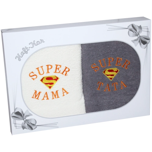 PREZENT DLA MAMY TATY KOMPLET RĘCZNIKÓW MAMA TATA